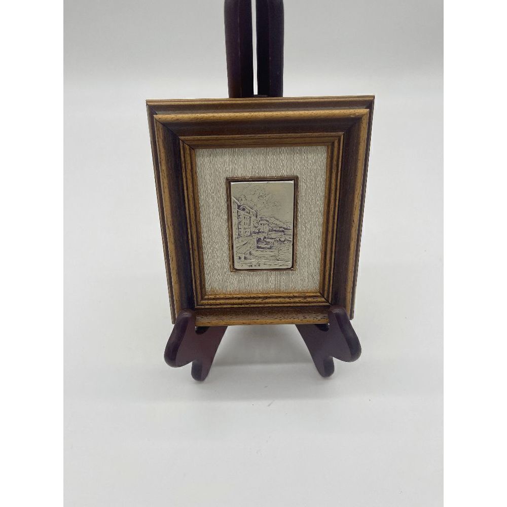 Lastra Argento Art Work Silver 925 Italian City Scape Framed
